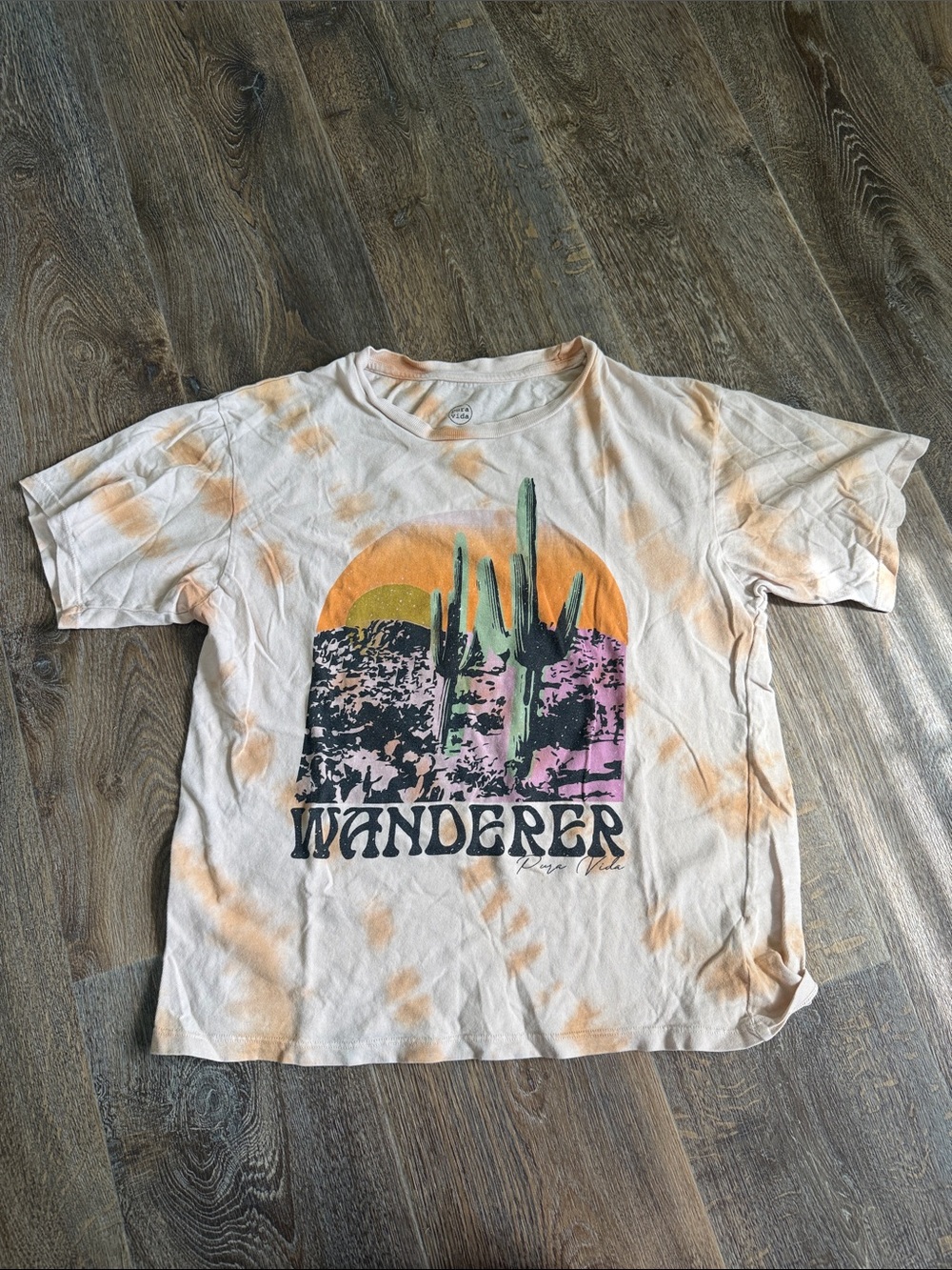 Pura Vida Pale Orange Tie-Dye Graphic Tee